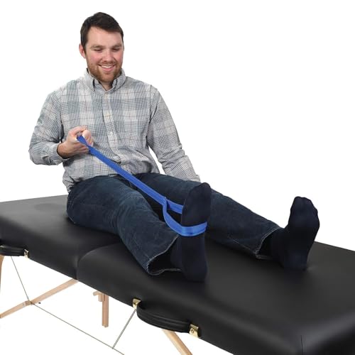 Sammons Preston Leg Lifter Strap with Foot Grip, 40" Rigid Leg Strap with Grips for Feet & Webbed Loops for Hands, Easy to Use Leg Lift Assist & Riser for Getting In & Out of Beds, Cars, Wheelchairs