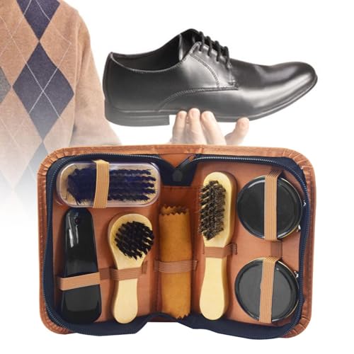 Qianly Kit completo de cuidados com calçados Kit de engraxate para sapatos Kit portátil para engraxa