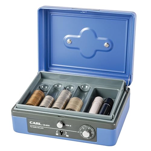 Cash box L Blue Karujimuki CB-8200-B : cassette à monnaie et boîte à clé