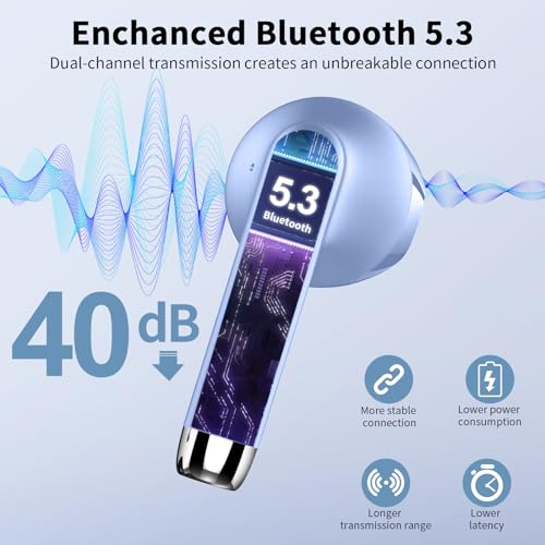 Wireless Earbuds, Bluetooth 5.4 Headphones NEW Wireless Headphones with 4 ENC Mic - Image 2