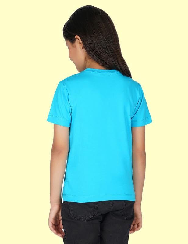 Image of Nusyl Girls Half Sleeves T-Shirt for Kids | Cute Printed Casual Wear | Soft Cotton Blend | Comfortable Regular Fit | 2-16 Years | Multiple Colors & Pack Options