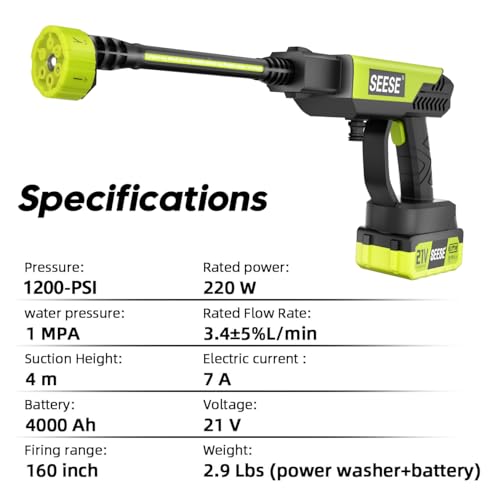 Seese Cordless Pressure Washer 1450 PSI with Charger Base - Image 2