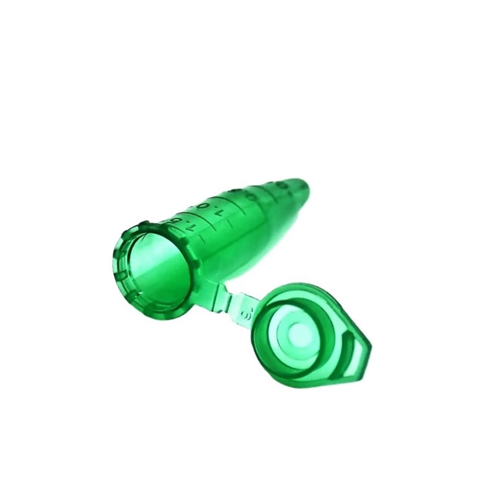 Yinxi 500 Uds Tubo de centrífuga de microtubos 1,5 ml Tubo de PCR centrífugo de Laboratorio Punta Inferior Escala de Color Verde Cubierta Cerrada