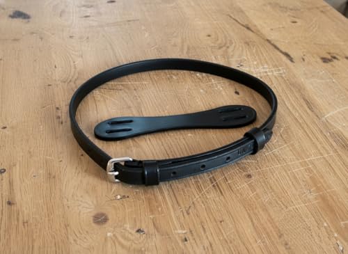 Hunters Saddlery Sperriemen mit Schlaufe Halterung für Pferd Befestigung zum Nachrüsten von Trense, Reithalfter Zaumzeug (Schwarz)