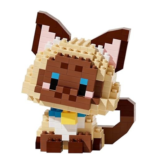 NOOLY Juego de Bloques de Animales Mini Juego de Bloques de Gatos para Adultos y Niños WKLJM-09(2 en 1 Siam,344 PCS)