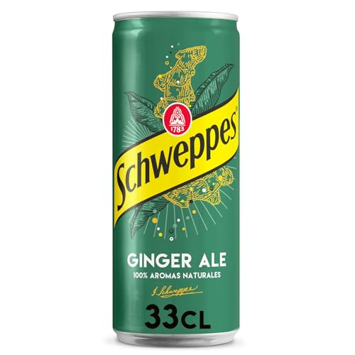 Schweppes Ginger Ale, Bebida Refrescante de Jengibre - Lata 33cl