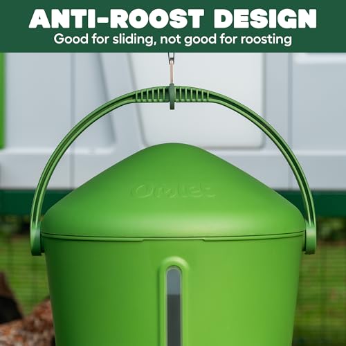 Image of Omlet Insulated Chicken Waterer, 1.5 Gallon | Stay-Clean Automatic Water Dispenser for Chickens | BPA-Free | Anti-Roost Domed Lid | Includes 3 Cups & Nipples | Eglu Green