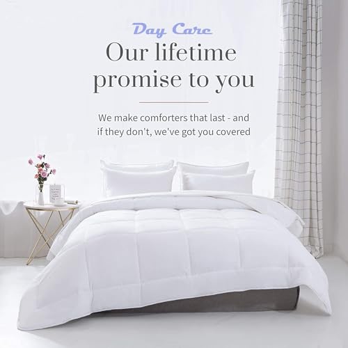 Image of Day Care - 500 GSM Hotel Quality-Down Alternative Reversible Comforter (90 inch x 90 inch Inches /228cm x 228cm) - Comforter Queen Size|Silver /Dark Grey