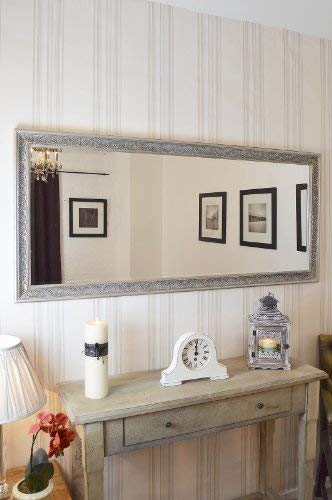 MirrorOutlet XY089 Large Antique Design Dress Full Length Wall Mirror, Silver, 160 x 73 cm