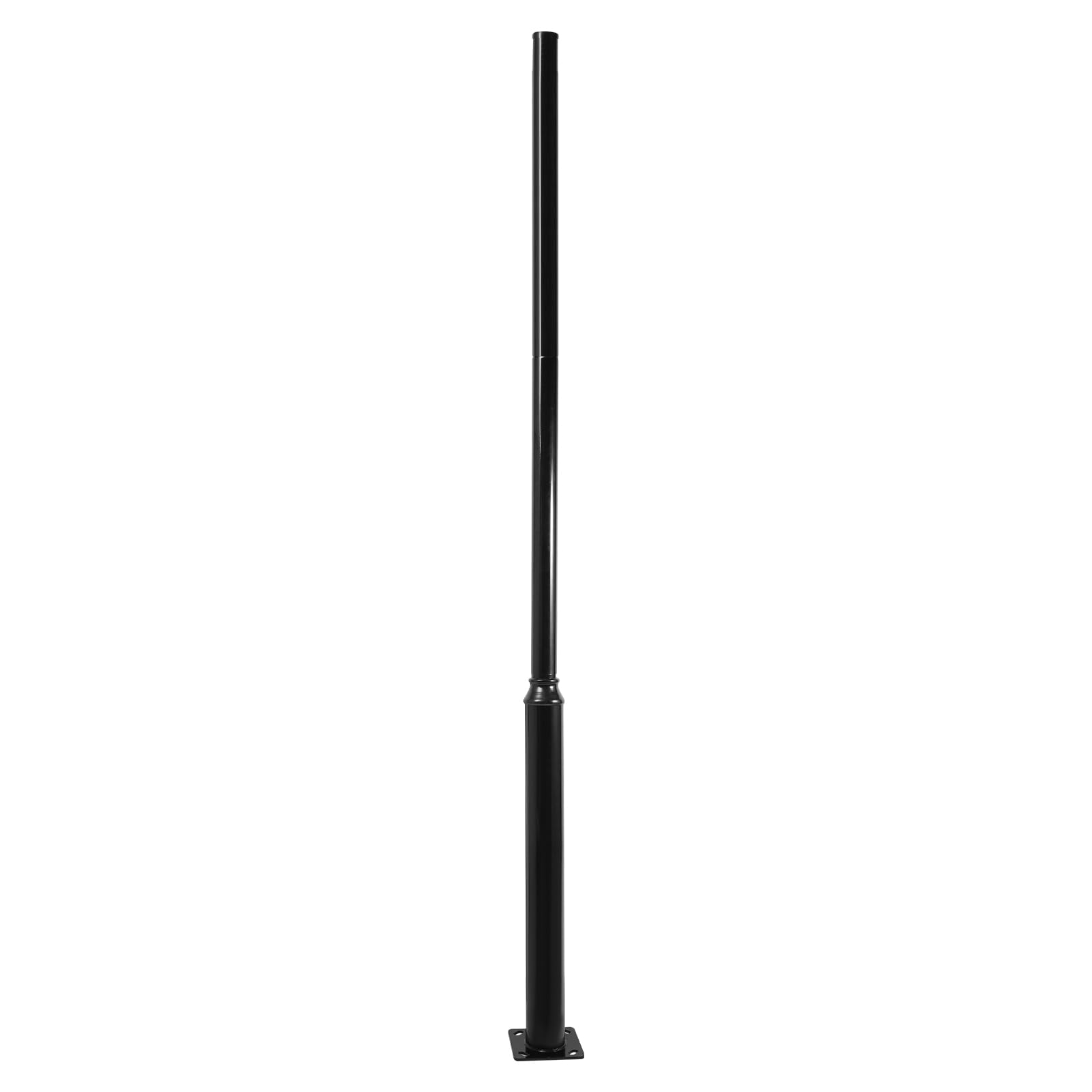 Mât pour Lampadaire Solaire Extérieur, Poteau d’Éclairage de Rue en Acier Galvanisé, Support Résistant aux Intempéries avec Cadre de Fondation pour Jardin, Terrasse, Parking, Allée (3m, Cour)