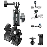 K&F CONCEPT Support Super Pinces pour Caméra avec Double Tête à Sphère 360°, Support pour Guidon de Vélo ou Moto, Compatible avec GoPro Hero 13/12, Insta360 X5/X4, Osmo Action 5, Pocket 3