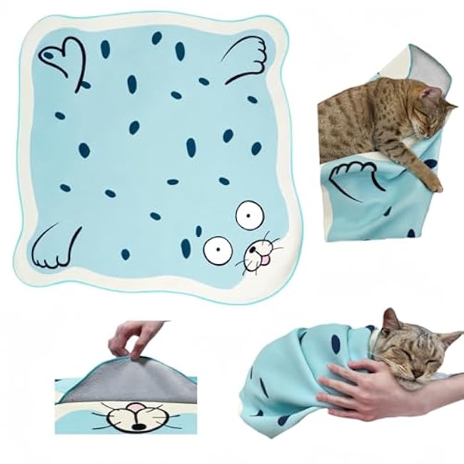 27.6 Cat Grooming Wrap Cat Grooming Wrap for Cutting Nails Self-Adhesive Swaddle Restraint wrap Cats Anti-Scratch and Anti-Bite Swaddle Restraint wrap XL(Within 15lbs)-zKwpbJLd