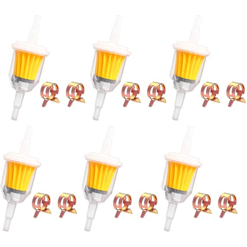 smseace 18pcs 5/16" Fuel Filter with Hose Clamp1/4" Gas Inline Fuel Filter with Magne for Motorcycle Tractors Cars Trucks Accessories 1/4 Inch x 5/16 Inch Universal Gas Inline Fuel Filters