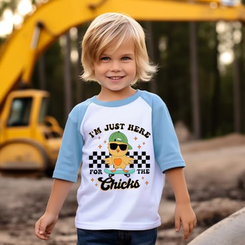 Image of Boys Easter Shirt Toddler Easter Egg Hunt Chick Graphic Tees Raglan Easter Clothes Outfit for Children 2-7 Years
