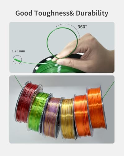 Image of PETG Filament 1.75mm 3D Printer Filament 1Kg(2.2lbs) 3D Printing Filament, Strong Toughness & High Precision + /- 0.02mm, No Tangle No Clog No Bubble, Fits for Most 3D Printers, PETG Green