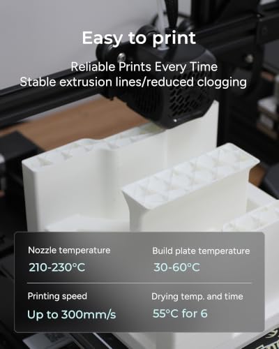 Image of Polymaker PLA Pro 3D Printing Filament Cold White 1.75mm 1KG, High-Impact Tough PLA, Fast Printing up to 300mm /s, High Speed New Formula, Easy to Print on Most FDM Printers, No Enclosure Required