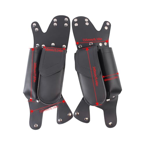 Alforjas protectoras para motocicleta de cuero sintético negro con portabotellas, izquierda y derecha, para Harley Touring (Road King, Electra Glide, Road Glide, Street Glide, Ultra Classic, Ultra Limited) 1993-2023 miniatura 2