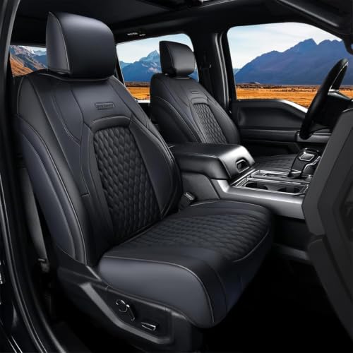 Image of Coverado Seat Covers Full Set for 2013-2017 Jeep Wrangler 4 Door, Waterproof Black Car Seat Protector for Truck Automotive Custom Fit for Jeep Wrangler, Full Coverage Wrangler Seat Custions
