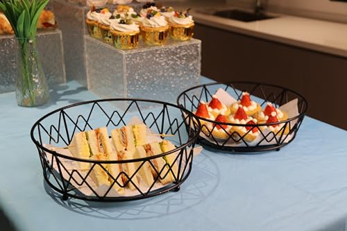 VANZBON 2-Tier Wire Fruit Basket for Kitchen Counter,Corner Fruit Stand Stackable,Two Tier Vegetable Holder for Kitchen,Countertop Metal Fruit Rack Storage for Fruits,Veggies,Snacks,Onions,Round