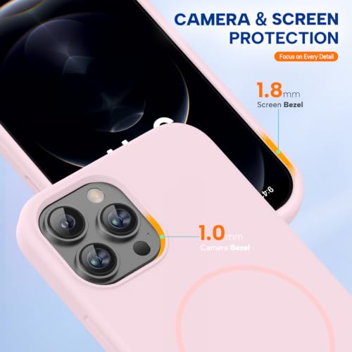 Image of Miracase Compatible with iPhone 12 Pro Max Case, [Soft Anti-Scratch Microfiber Lining], Liquid Silicone Case Gel Rubber Shockproof Drop Protection Phone Case for 12 Pro Max, Sand Pink
