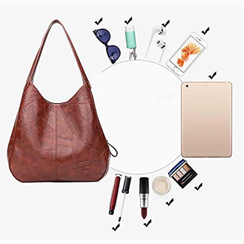Bolsa de Mão Feminina Vintage Bolsa de Ombro (Preto)