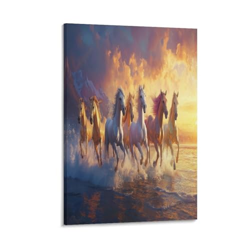 Tableau cheval pour salon et chambre déco murale moderne 40x60cm
