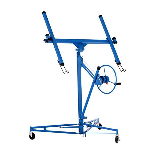Drywall Lift Panel 11' Lift Drywall Panel Hoist,Jack Lifter Jack Rolling Caster Wheel Drywall Lift Construction Tools Red