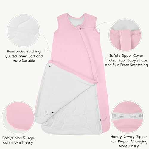Image of Yoofoss Rayon Made from Bamboo Baby Sleep Sack 12-18 Months 1.0 Tog Baby Wearable Blanket, Super Soft Infant Toddler Sleeping Sack 2-Way Zipper