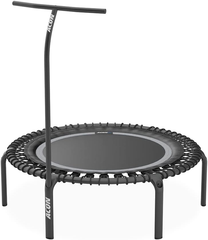 Acon FIT 44in Fitness Trampoline Round with Handlebar, Black