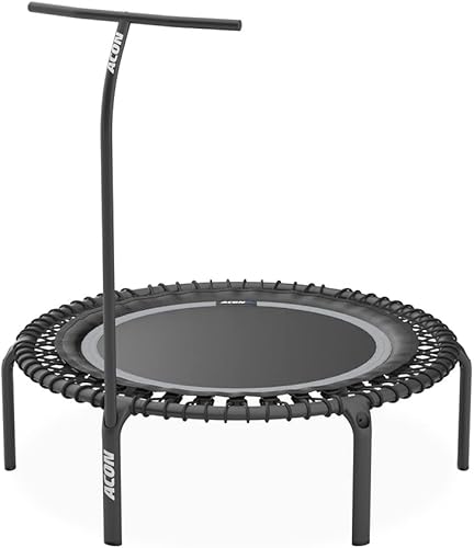 Acon FIT - Trampolín de fitness redondo de 44 pulgadas con manillar, color negro