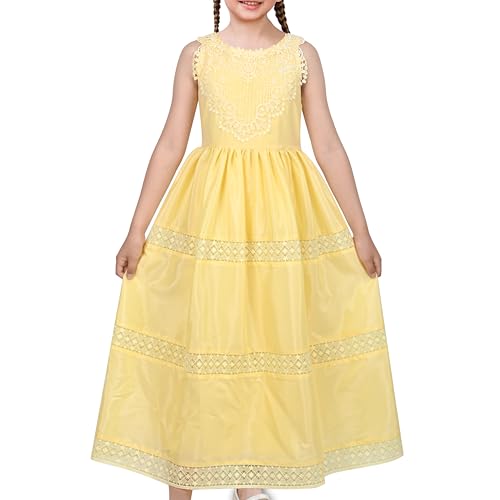 Sunny Fashion Flower Girls Dress Off White V-Back Wedding Bridesmaid Party Formal Lace