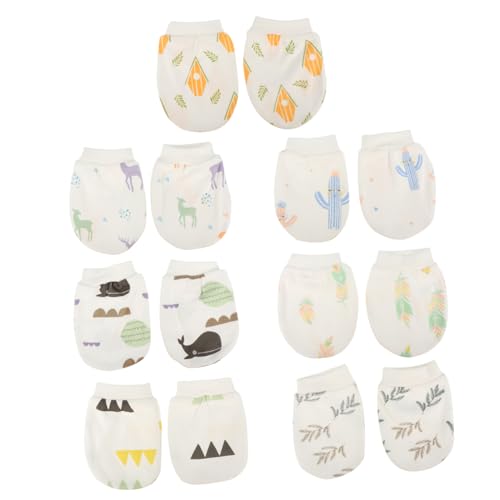 BESPORTBLE 7 Pairs Scratch Face Mittens Soft Cotton Gloves for Gentle Protection Comfortable Fit for Newborns and Boy Girl Durable and Mittens