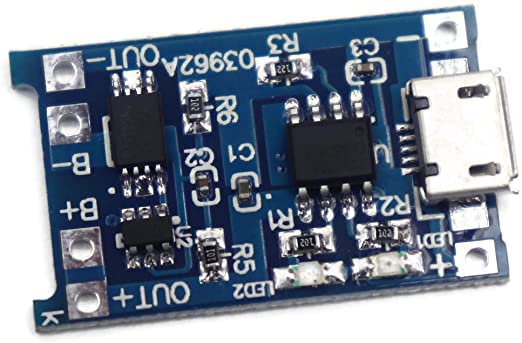SP Module TP 4056 Micro USB Lithium Battery Charging Converter with Overcharge Discharge Over-Current Protection Charging Board (5V,18650)