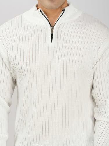 Image of LOQUE Men's Wool Blend Selection Sweater Half Zip High Neck Pullover Warm Casual Winter Wear for Office and Travel