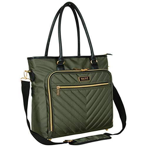 Image of KENNETH COLE Reaction Chelsea Quilted Chevron 15 inch Laptop & Tablet Business Tote With Removeable Shoulder Strap | Quilted