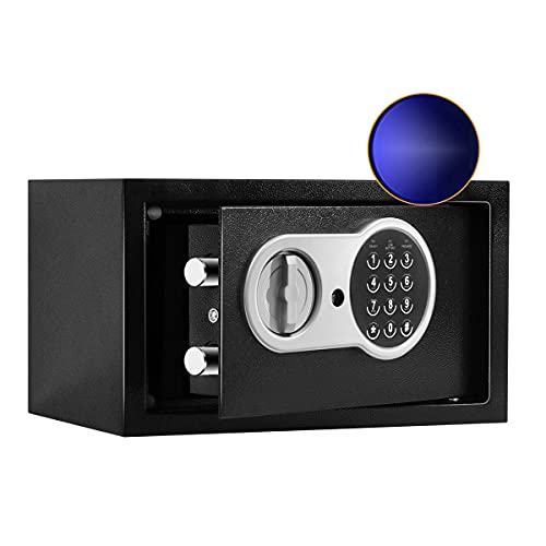 Sdstone Safe with Sensor Light,Safe Box with Lockï¼Electronic Safe with Digital Keypad for Homeï¼Wall or Cabinet Anchoring Design. Protect Cash, Jewelry, Passports, 0.4 Cubic Feet