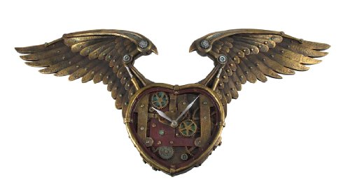 PTC 26.5 Inch Steampunk Winged Heart Decorative...