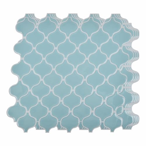 Lot de 10 carreaux 3D à décoller et à coller - Style arabesque - Autocollants muraux...