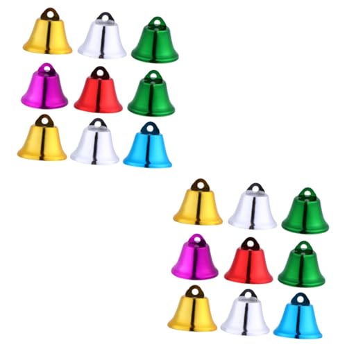 HOMOCONO 80pcs Christmas Hanging Bells Vibrant Jingle Bell Decorations for Tree Giving and Festive Crafts for Holiday Celebrations and Boys and Girls Joy