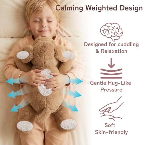 Image of Niuniu Daddy 25 inch 5lb Dog Weighted Stuffed Animal forKids and Adults, Soft Sensory Plush Body Pillow for Calming Support, Large Animal Toy for Everyday Comfort