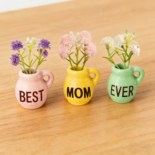 3 imanes decorativos cerámicos con flores falsas miniatura 2