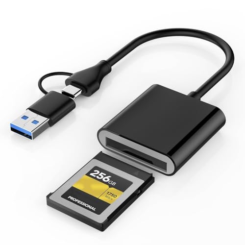 Image of Verilux 2-in-1 Card Reader, Type C /USB 3.2 (Gen 2) 10Gbps High-Speed Reader for CFexpress Type B Memory Cards, Compatible with Windows /Mac /Linux /iOS /Android for iPhone 17 /16 /15, Laptops