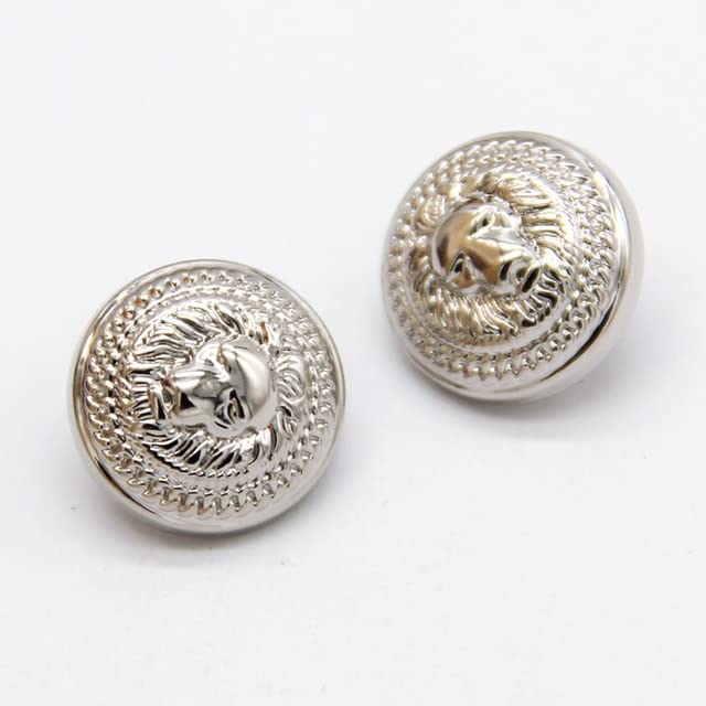 Botones de capa de metal de león dorado de 25 mm for coser chaqueta