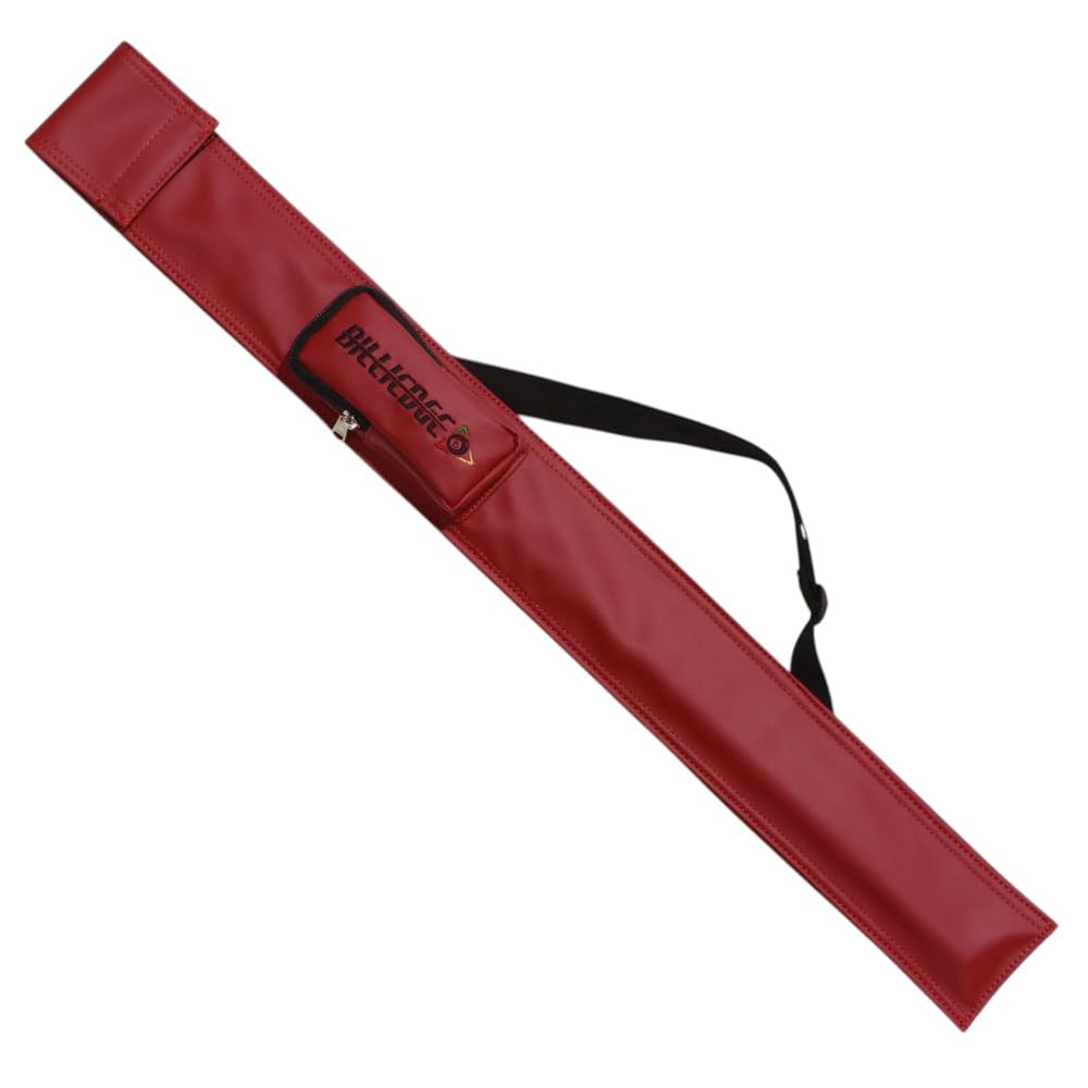 Billiedge Premium Red -Colored (1/2 cue) Half Cue Cover with Convenient Pocket for Billiard Essentials: Magnetic Chalk Holder, Chalk, Glove, and Tip Storage-image-22