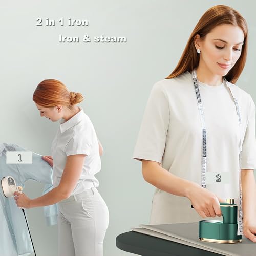 Electric Steamer for Clothes Mini Travel Iron with Steam Handheld Rotary Garment Iron Wrinkle Remover Fast Heat for T-shirt Pants Dress(Creamy-white) — view 4