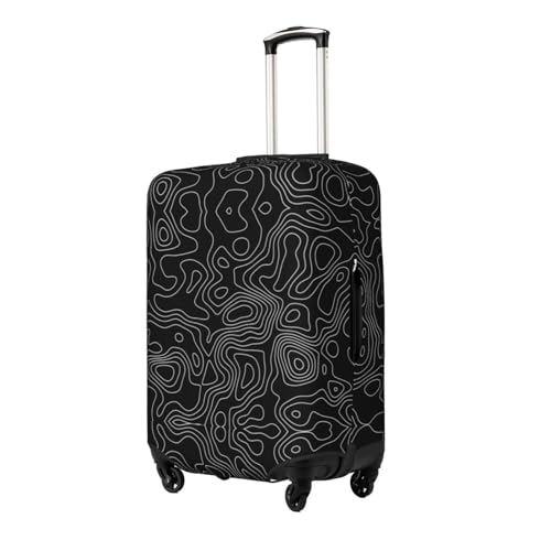 Elastic Travel Luggage Cover Printed Fractal Lines Double-Sided Suitcase Protector Bag,Dust-Proof Cratch-Resistant Washable Baggage Covers For Kid Adult,Medium2