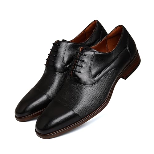 Image of Men's Business Casual Dress Oxfords Formal Lace-Up Shoes for Office, Parties, and Daily Wear