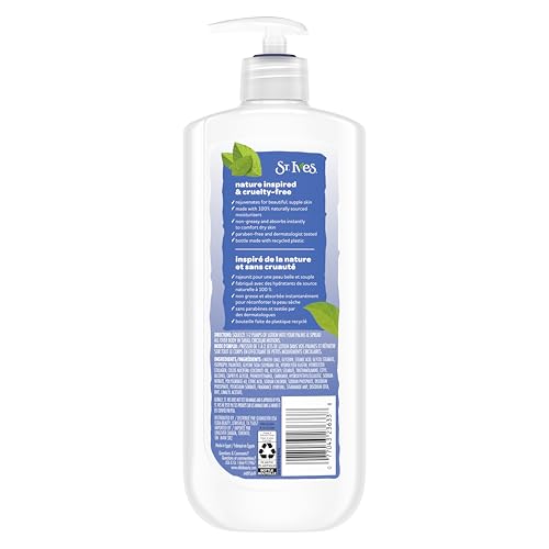 St. Ives Renewing Hand & Body Lotion for Women with Pump, Daily Moisturizer Collagen Elastin for Dry Skin, Made with 100% Natural Moisturizers, 21 fl oz, 4 Pack