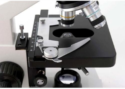 AmScope M220-E Digital Monocular Compound Microscope, WF10x Eyepiece, 40x-400x Magnification, Tungsten Illumination, Brightfield, 1.25 NA Abbe Condenser, Coaxial Coarse and Fine Focus, Mechanical Stage, 110V, Includes 0.3MP Camera and Software