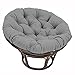 Nadmuchiwana poduszka na krzesło Papasan, tkanina na zewnątrz huśtawka rattanowa poduszka na krzesło, ponadwymiarowa okrągła poduszka gruba wygodna ponadwymiarowa podkładka (krzesło nie jest wliczone w cenę) - szara 130 cm / 51 cali